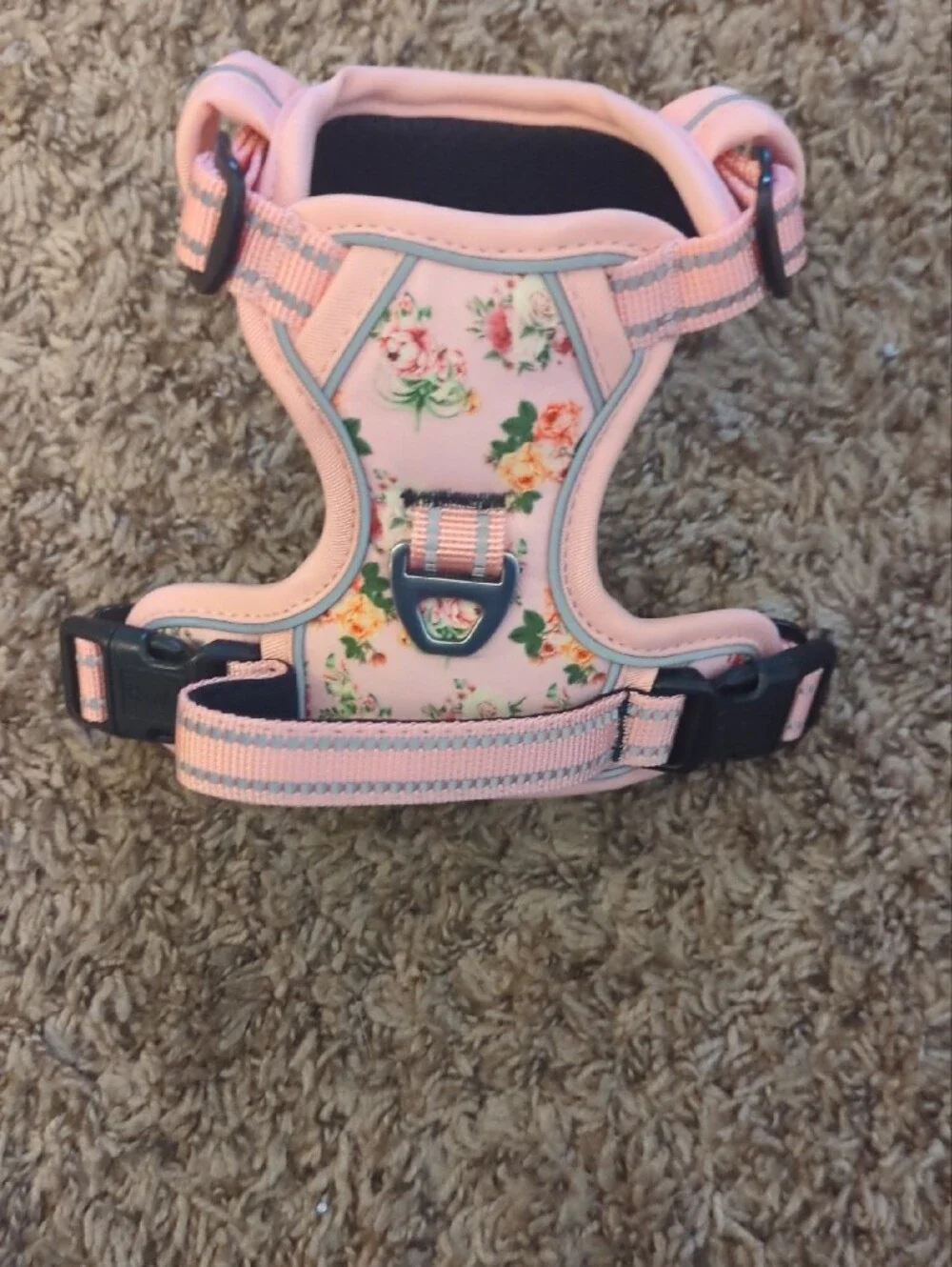 Super Cute! Pink Floral Dog Harness with D-Ring